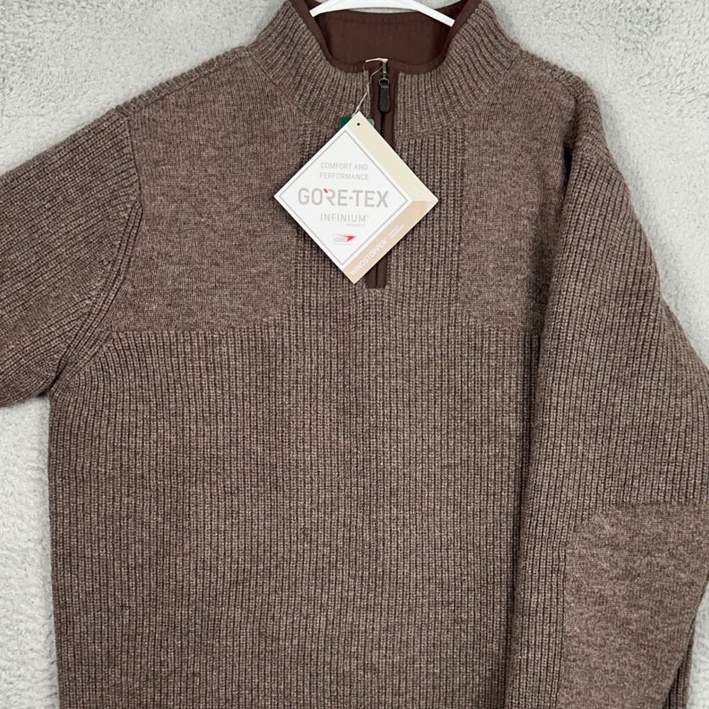 NEW L.L. Bean Sweater Mens XL Tall  Windstopper Dark Cinder Merino Lambswool
